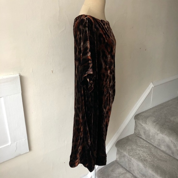 DVF Diane Von Furstenberg Wilma Joon Brown Velvet Leopard Print Dress EUC Size 8 - Picture 6 of 9